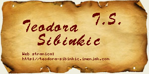Teodora Sibinkić vizit kartica